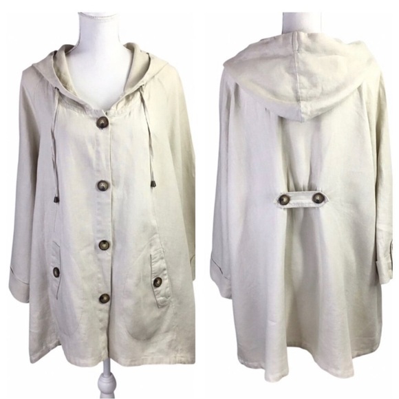 For Cynthia | 100% Linen Hooded Jacket - Picture 1 of 11